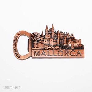 China OEM copper color alloy fridge magnet with openener