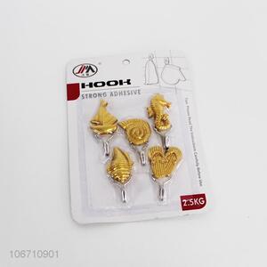 Wholesale strong adhesive creative golden resin sticky hooks