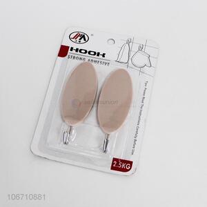 Low price 2pcs/set oval strong adhesive sticky hooks