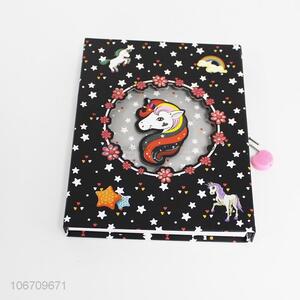 Custom Unicorn Pattern Notebook With Lock