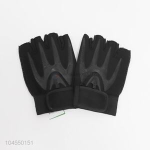 Factory wholesale  adult black half-finger leather gloves