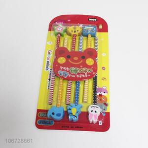 Best sale wooden pencils with cartoon animal shaped eraser