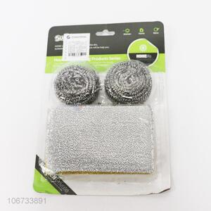 Custom 2 Pieces Cleaning Steel Wire Ball With Sponge Set
