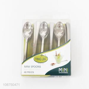 Competitive price 48pcs plated disposable plastic restaurant spoon