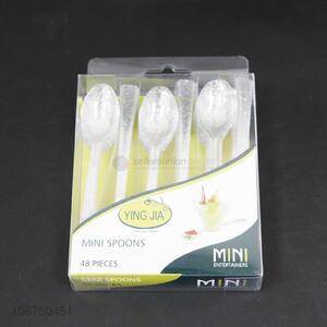 Credible quality 48pcs disposable plastic spoon plastic cutlery