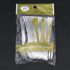 New arrival 25pcs plated disposable plastic restaurant fork