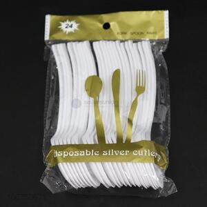 Promotional 24pcs <em>disposable</em> plastic spoon plastic <em>cutlery</em>