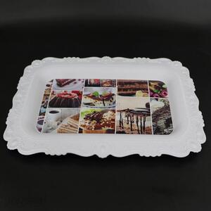 Attractive design decorative plastic serving tray for restaurant