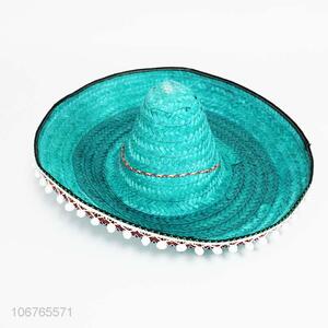 Good Quality Green Mexican Hat Fashion Straw Hat