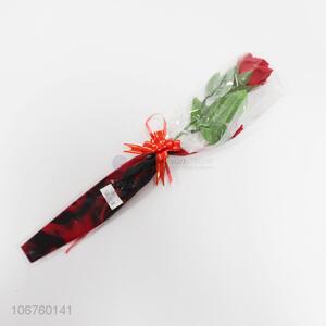 Wholesale artificial single soap red rose gift flower with packing