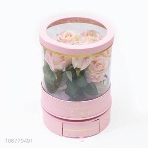 New products flower decoration round rotating gift box