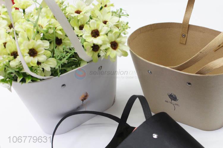 Wholesale exquisite handheld basket flower decoration paper gift box