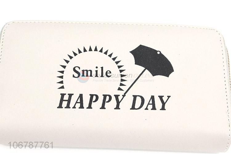 Good Sale PU Leather Double Zipper Wallet For Ladies