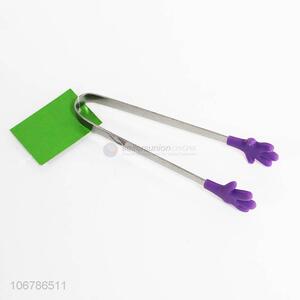 Promotional mini silicone ice tongs with stainless iron handle