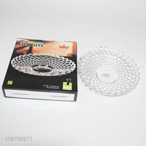 Wholesale Unique Design Round Compote Glass Fruit Plate