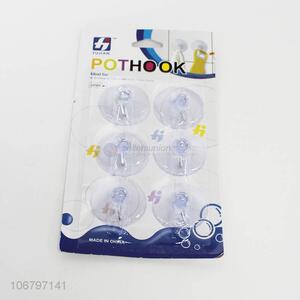 Top quality 6pcs multi-purpose powerful suction cup hook