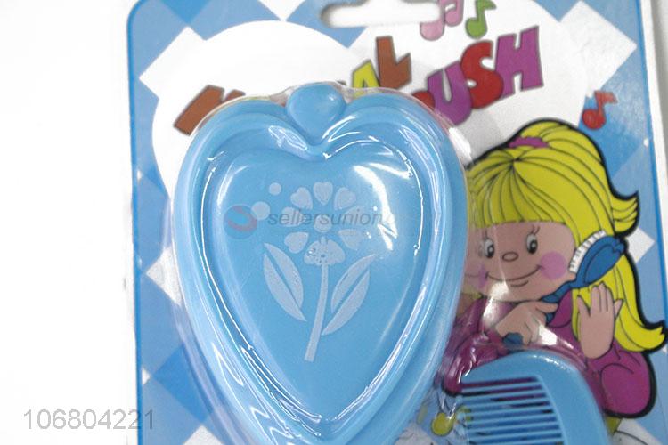 Best selling cartoon baby hair comb hair brush with rattle