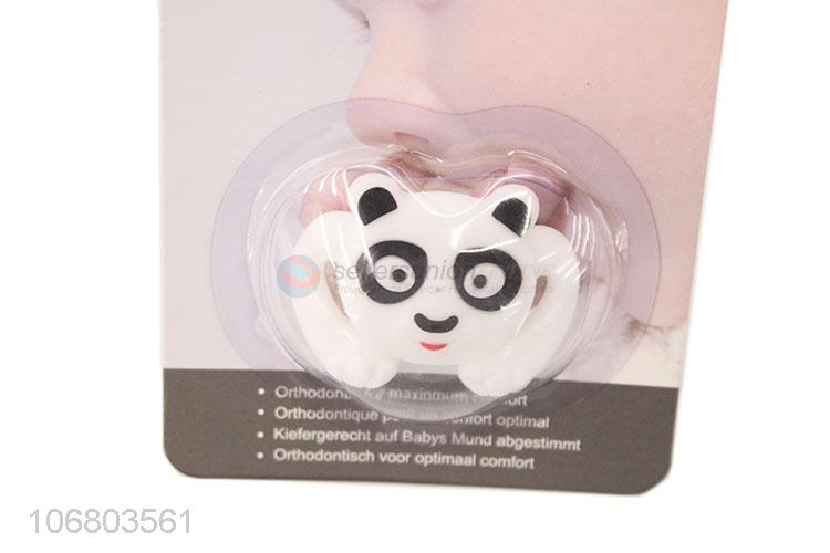 Suitable price cartoon panda silicone baby nipples teething pacifier