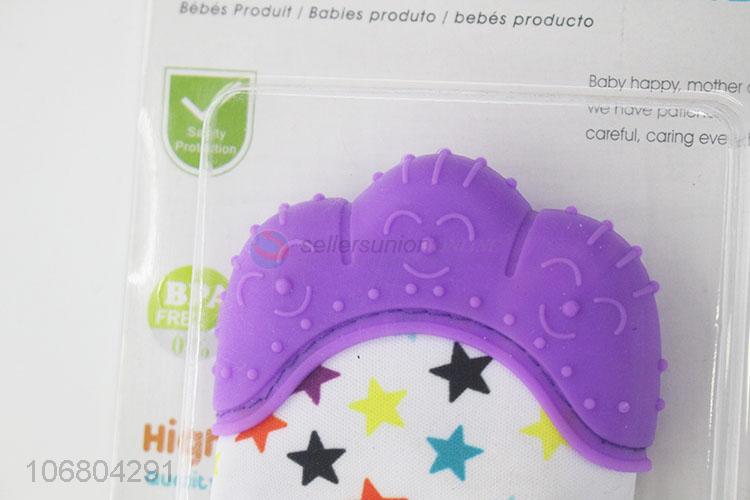 Factory price food grade silicone baby teething glove