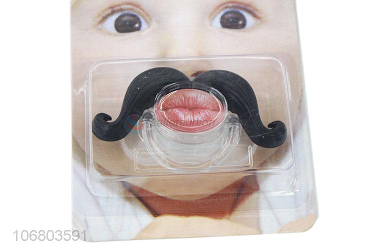 Dependable factory cartoon moustache silicone baby nipples teething pacifier