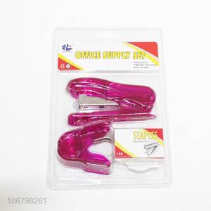 Premium quality mini plastic stapler set for office supplies