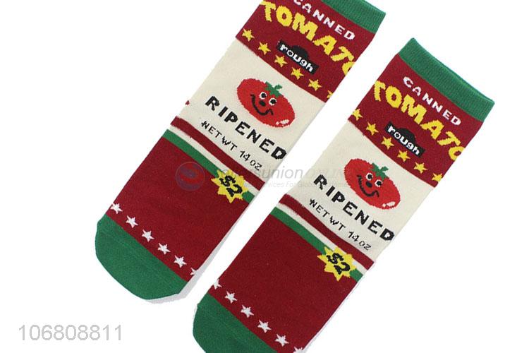 Hot products funny winter warm knitted jacquard cotton socks