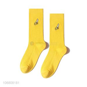 Good price chic embroidered mid-calf length sock for women