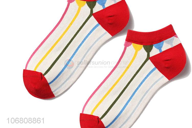 Latest arrival custom pattern jacquard sock cotton ankle socks