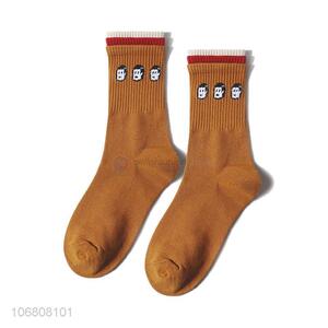 Professional supply chic jacquard mid-calf length sock for women