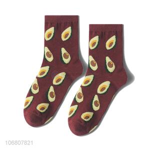 Reasonable price avocado pattern knitted jacquard women socks
