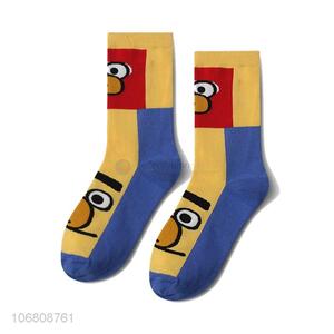 Latest style knitted jacquard cartoon pattern cotton socks for winter