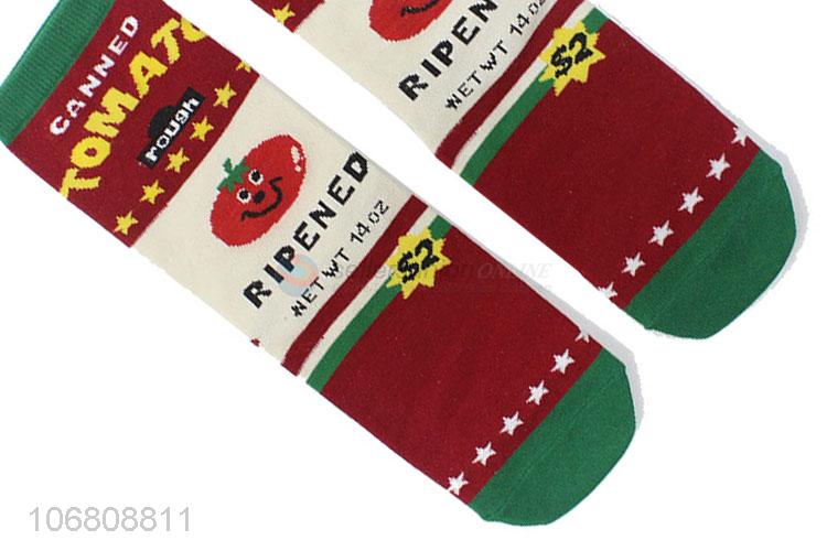 Hot products funny winter warm knitted jacquard cotton socks