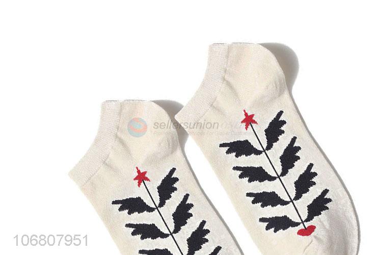 Excellent quality trendy knitted jacquard ankle socks for summer