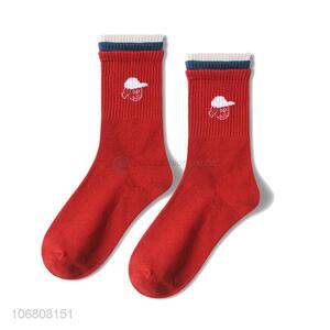 Custom pattern ladies mid-calf length sock fashion cotton socks