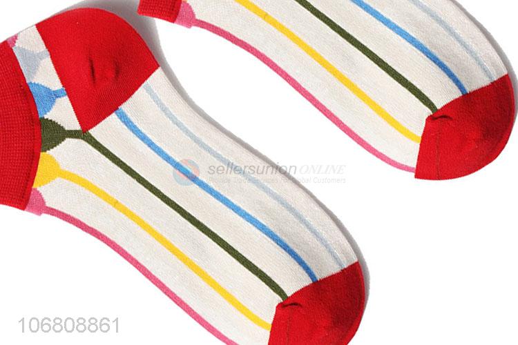 Latest arrival custom pattern jacquard sock cotton ankle socks