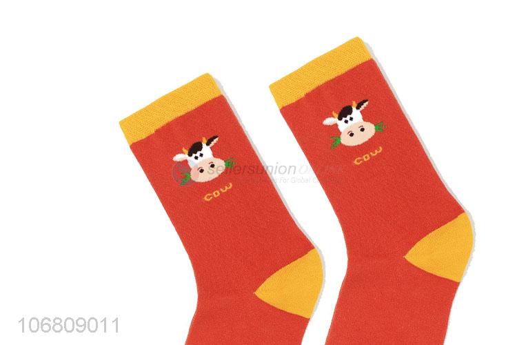 High quality ladies mid-calf length sock fashion cotton socks