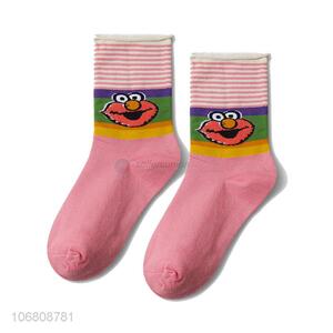 Superior quality knitted jacquard cartoon pattern cotton socks for winter