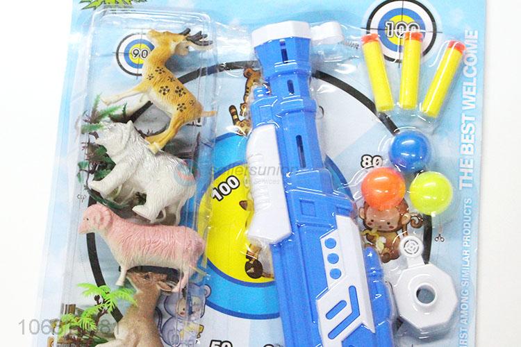 Custom Animal Model Plastic Gun Shoot Game Toy Set