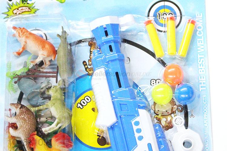 Best Sale Plastic Animal Model With Gun Shoot Game Toy Set