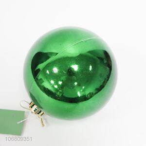 Hot selling 12cm green plastic Christmas balls