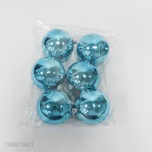 Promotional item 8cm light blue plastic Christmas balls