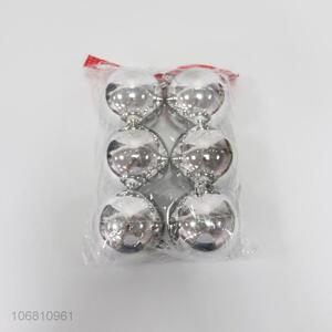 Factory wholesale 8cm silver plastic Christmas balls