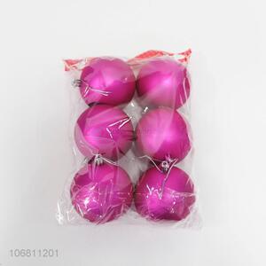 Suitable price 8cm fuchsia matte plastic Christmas balls