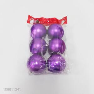Low price 8cm purple matte plastic Christmas balls