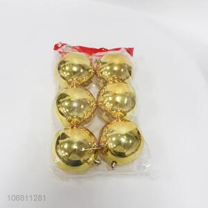 Wholesale price 10cm golden plastic Christmas balls