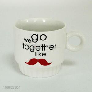 Fashion design mustache pattern ceramic cup porcelain cup