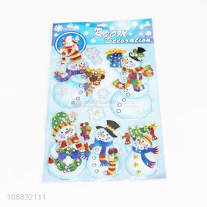 Wholesale room decoration pvc snowman stickers for Christmas