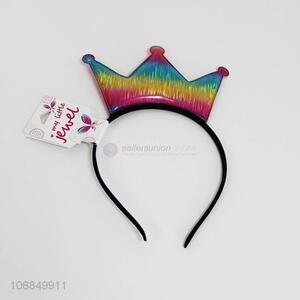 Recent style rainbow color crown hair clasp for party