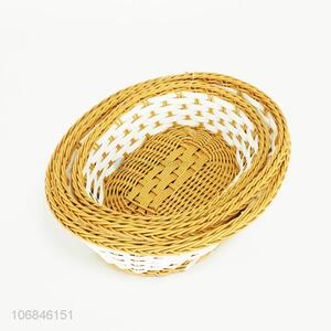 Hot sale household weaving plastic storage basket set