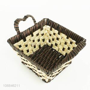 Good quality weaving plastic storage basket sundries basket with handles